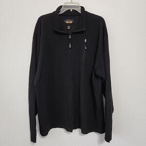 Mens Orvis Trout Bum XXL 1/4 Zip Sweater Black Wool Blend Capsule Classic Simple